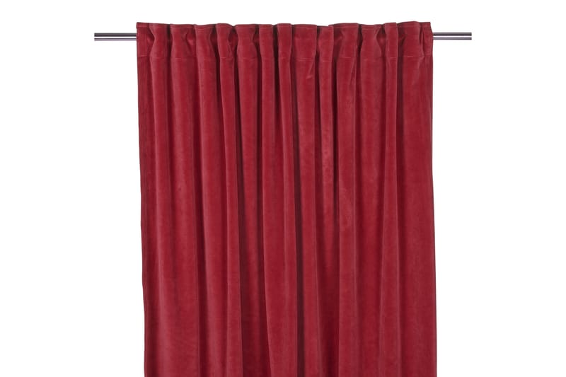 Sammetsgardin Velvet Multibåndlengde 2-pk 240 cm Rød - Hanklengde