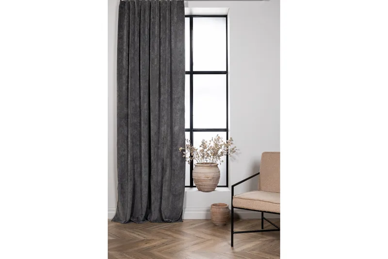 Elma Gardin 140x290 cm - Grå - Tekstiler & tepper - Gardiner - Gardinlengder - Kanallengde