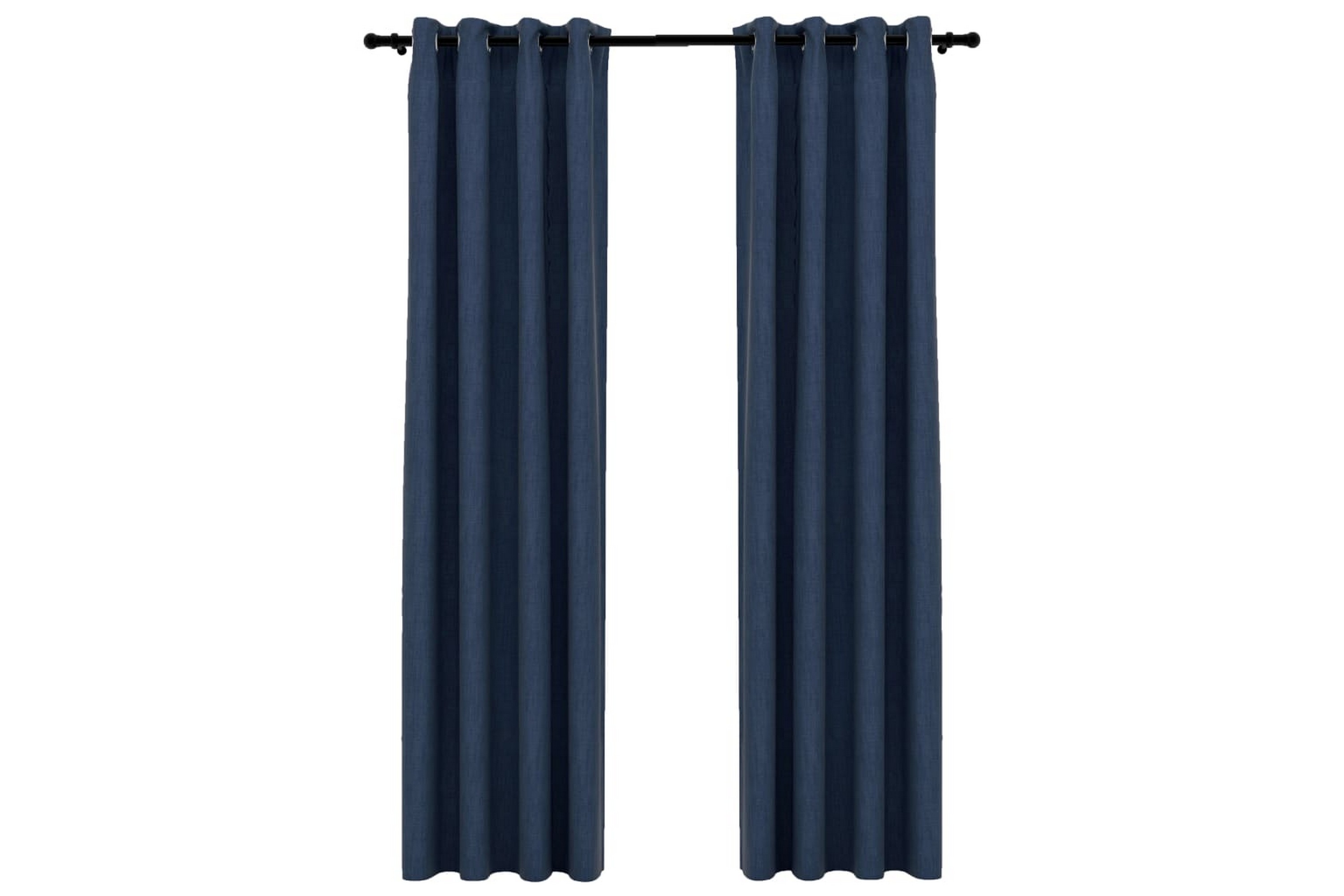 Be Basic Lystette gardiner maljer og lin-design 2 stk blå 140x225 cm - Blå