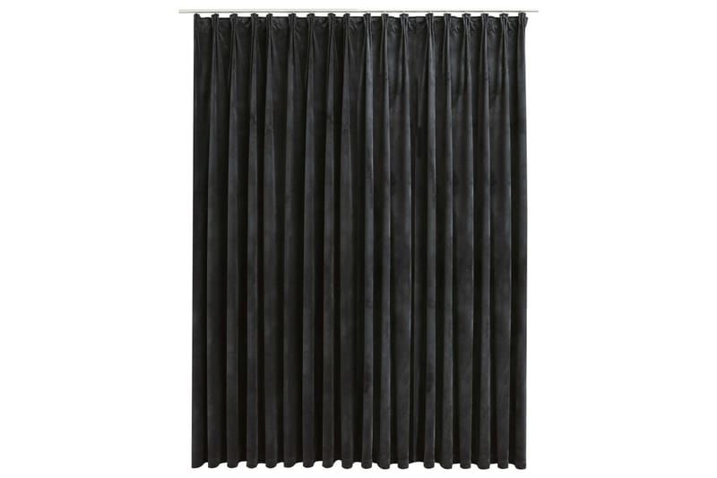 Lystett gardin med metallkroker fløyel antrasitt 290x245 cm - Mørkleggingsgardin