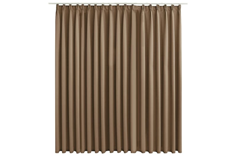 Lystett gardin med metallkroker gråbrun 290x245 cm - Mørkleggingsgardin