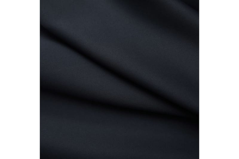 Lystett gardin med metallkroker svart 290x245 cm - Mørkleggingsgardin