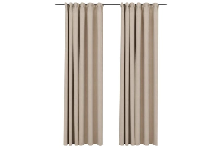 Lystette gardiner kroker og lin-design 2 stk beige 140x225cm - Beige - Mørkleggingsgardin