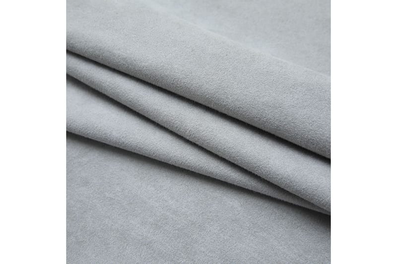 Lystette gardiner med kroker 2 stk grå 140x175 cm - Mørkleggingsgardin