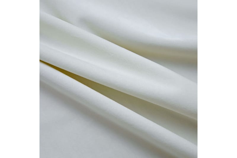 Lystette gardiner med ringer 2 stk fløyel kremhvit 140x245cm - Mørkleggingsgardin