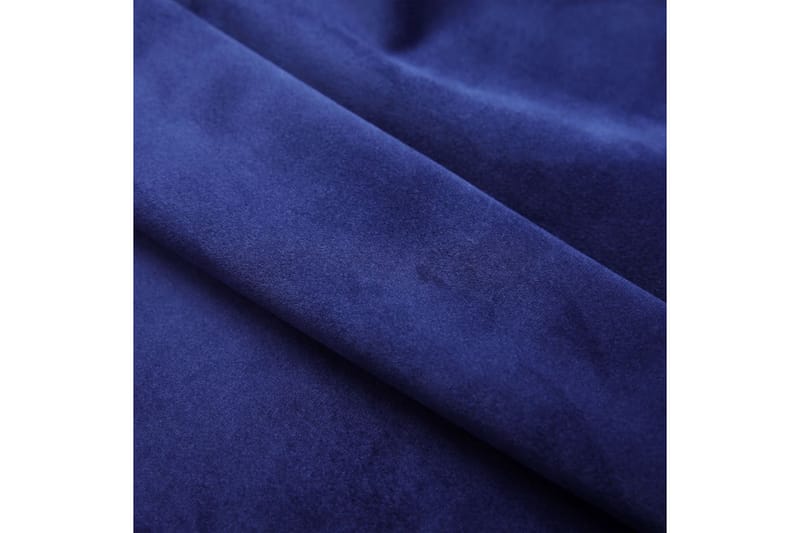 Lystette gardiner med ringer 2 stk fløyel mørkeblå 140x225cm - Mørkleggingsgardin