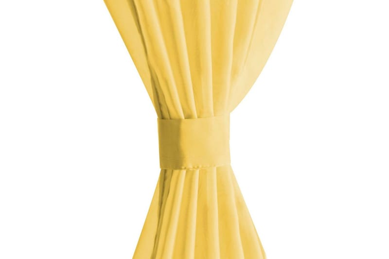 Voilegardiner 2 stk 140x175 cm gul - Gul - Mørkleggingsgardin