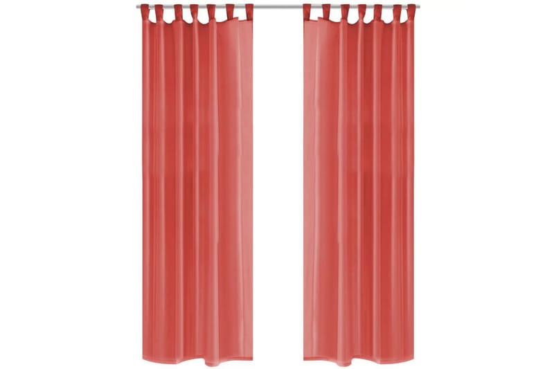 Voilegardiner 2 stk 140x225 cm rød - Mørkleggingsgardin
