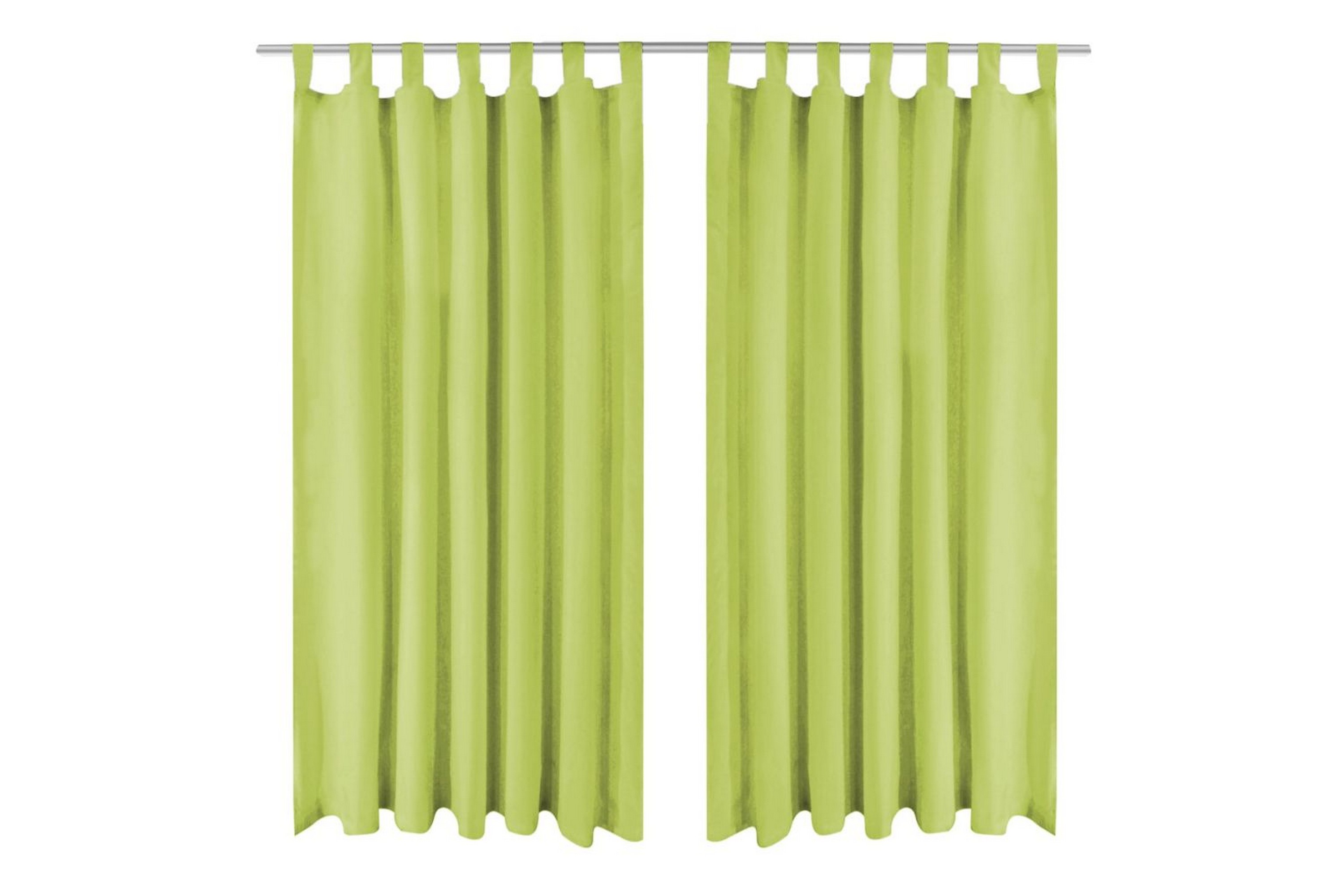 Be Basic Mikrosateng gardiner med hemper 2 stk 140x225 cm grønn - Grønn