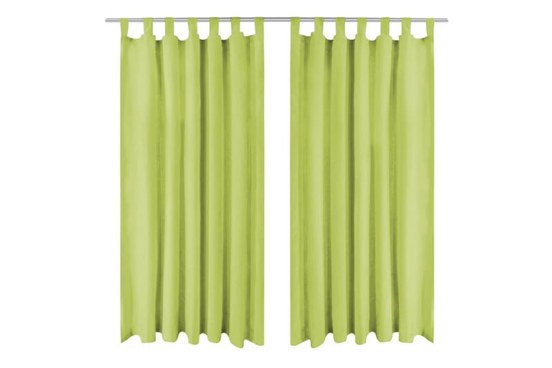 Mikrosateng gardiner med hemper 2 stk 140x245 cm grønn - Mørkleggingsgardin