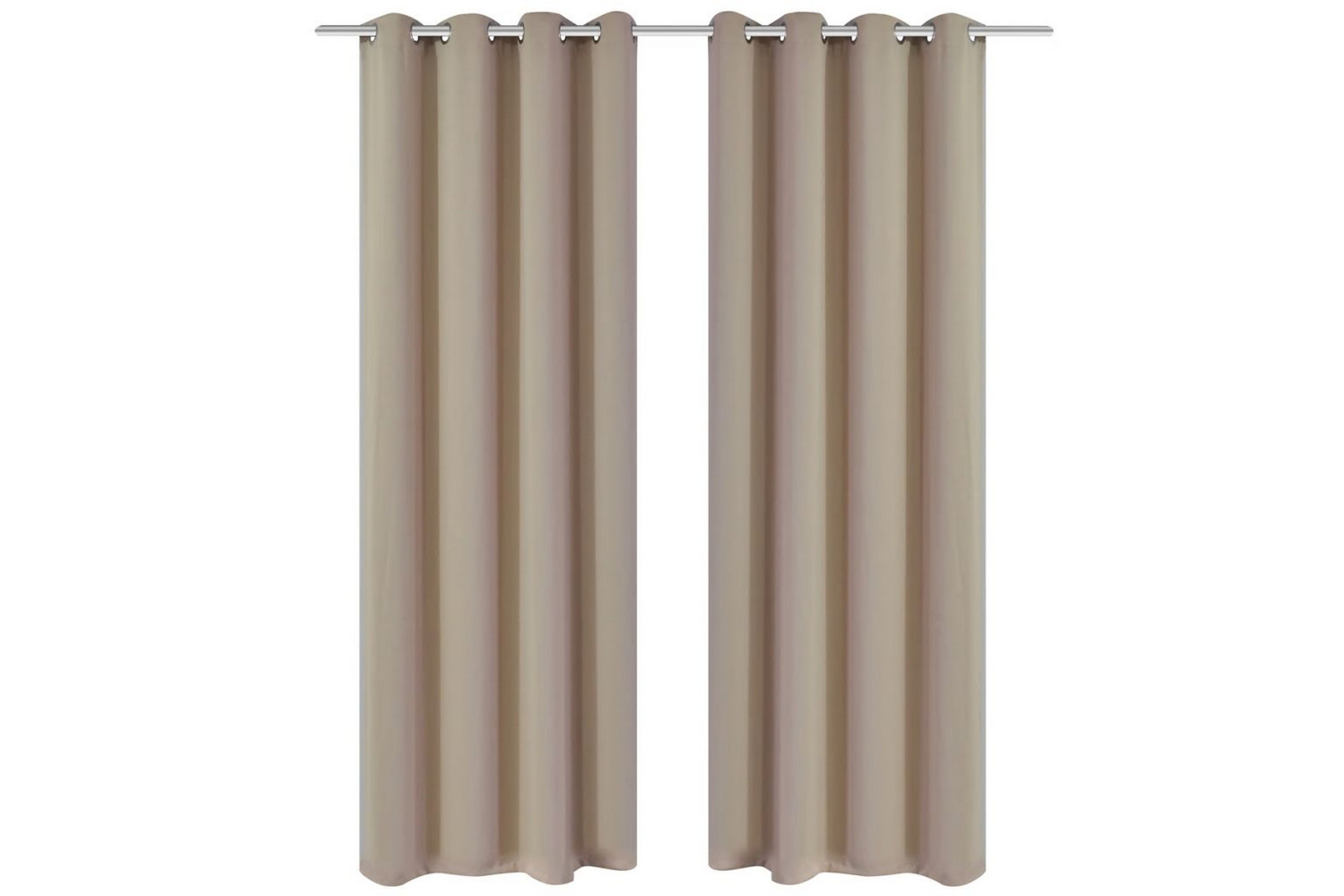 Be Basic Lystette gardiner 2 stk med metallmaljer 135x175 cm krem - Beige