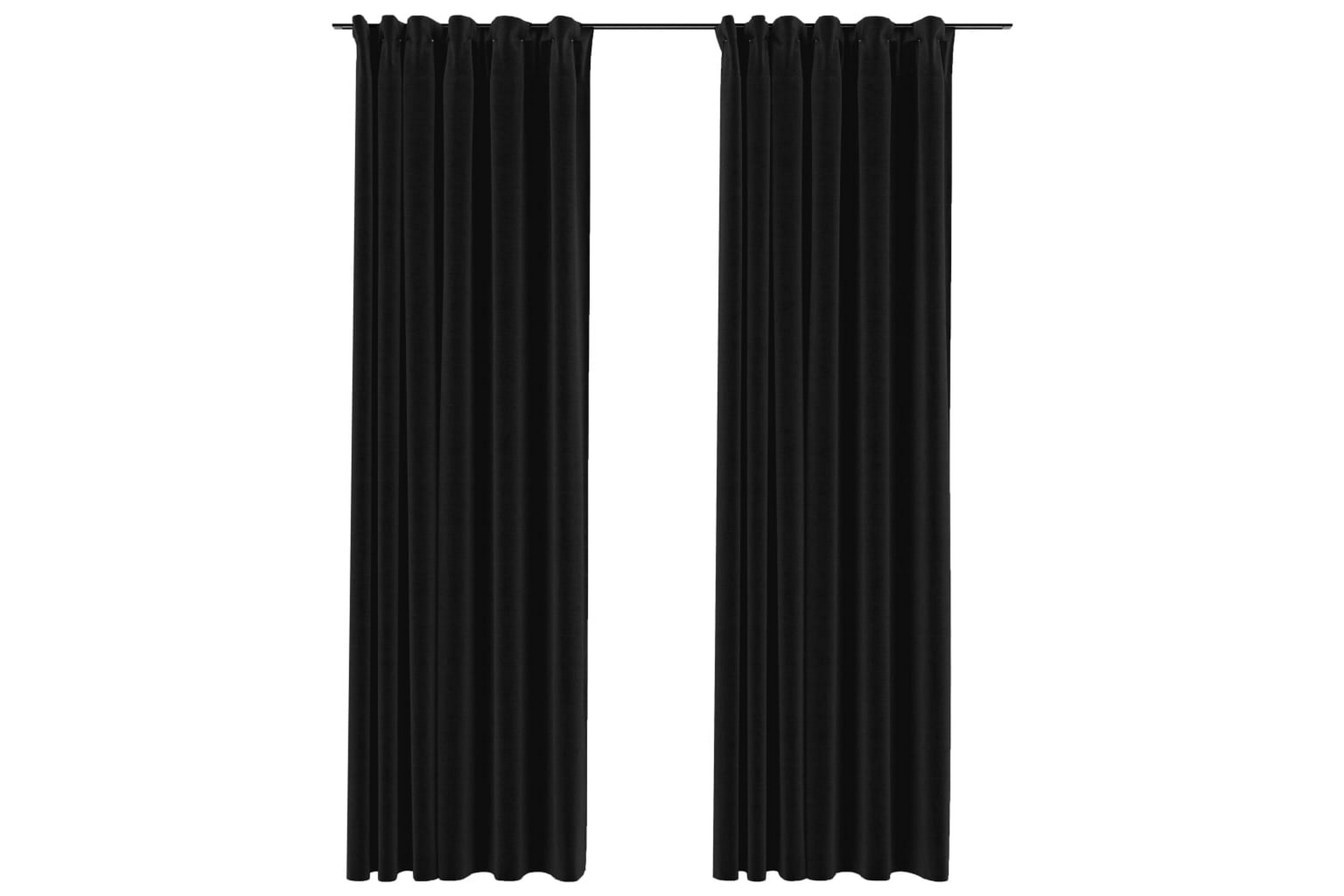 Be Basic Lystette gardiner kroker lin-design 2stk antrasitt 140x225cm - Antrasittgrå