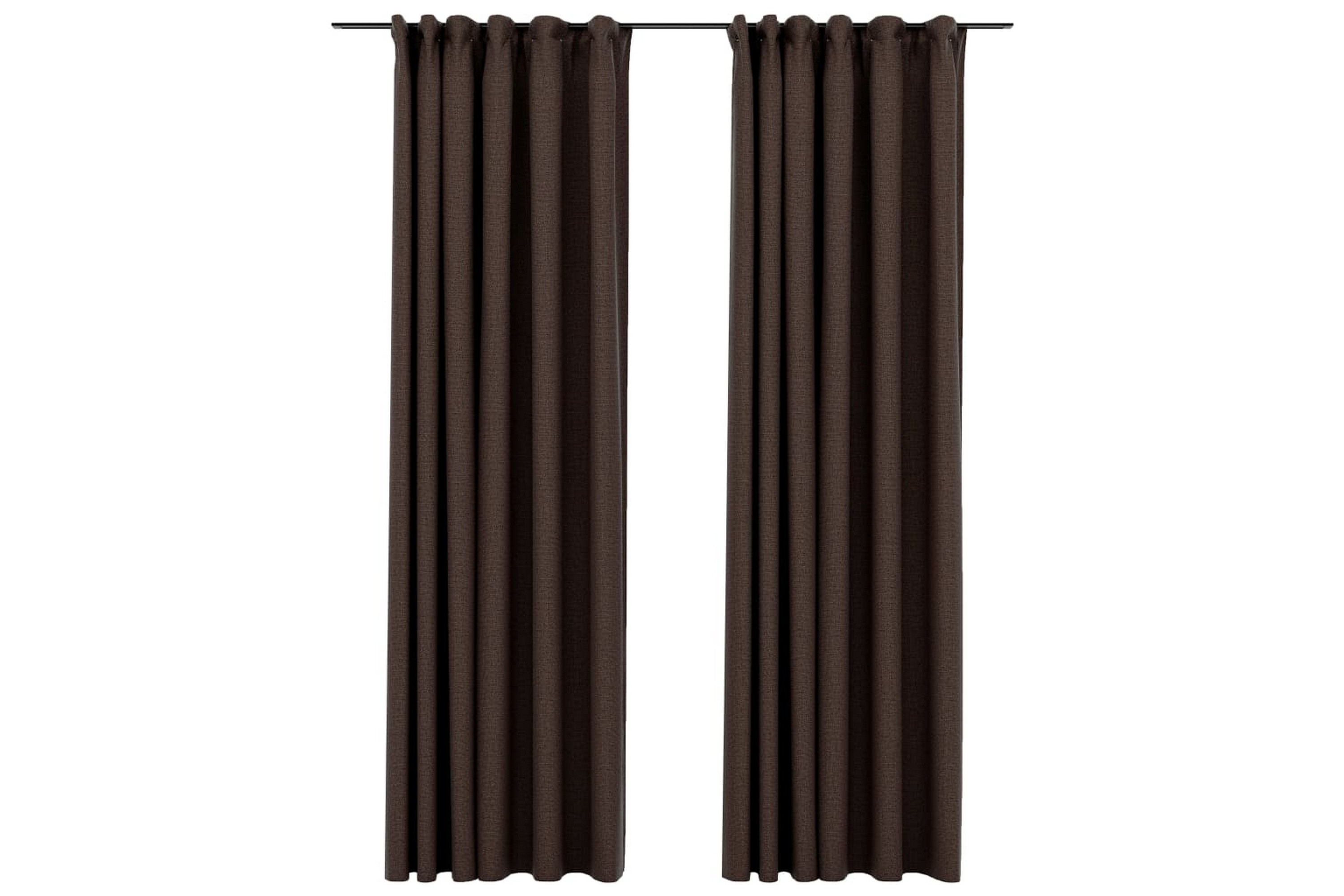 Be Basic Lystette gardiner kroker og lin-design 2 stk 140x225 cm - Taupe