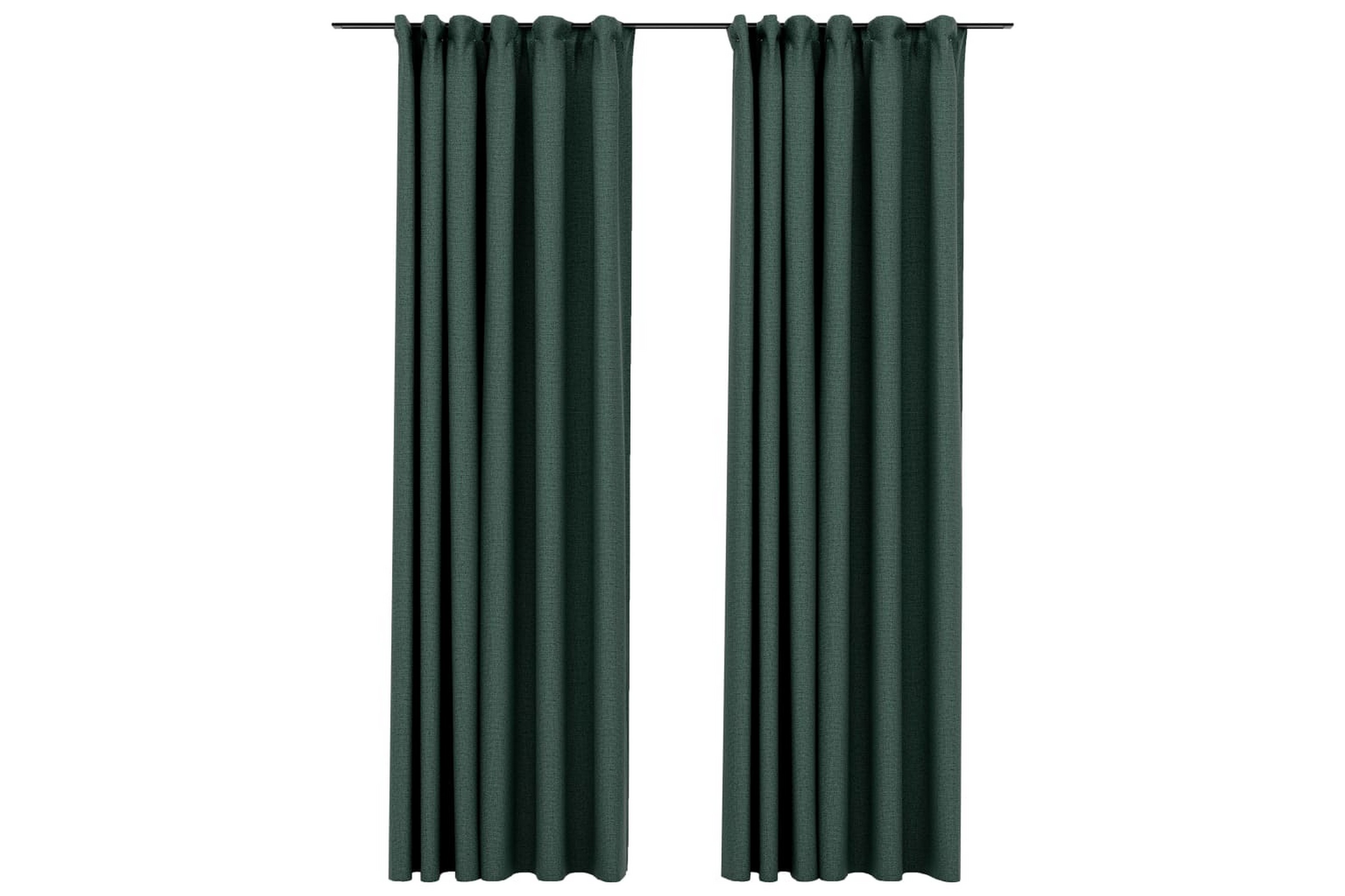 Be Basic Lystette gardiner kroker og lin-design 2 stk grønn 140x225cm -