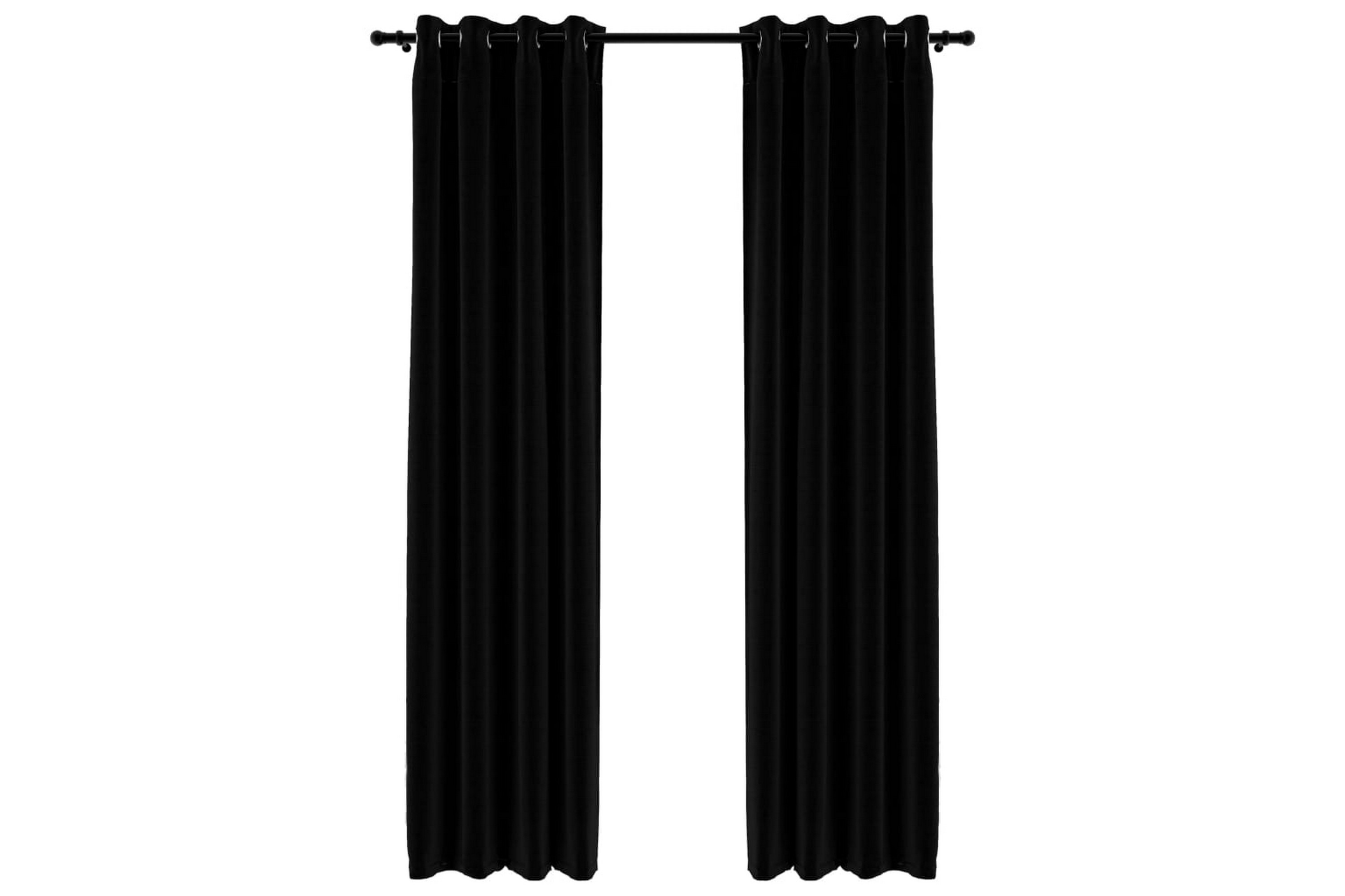 Be Basic Lystette gardiner maljer og lin-design 2 stk svart 140x225cm - Svart