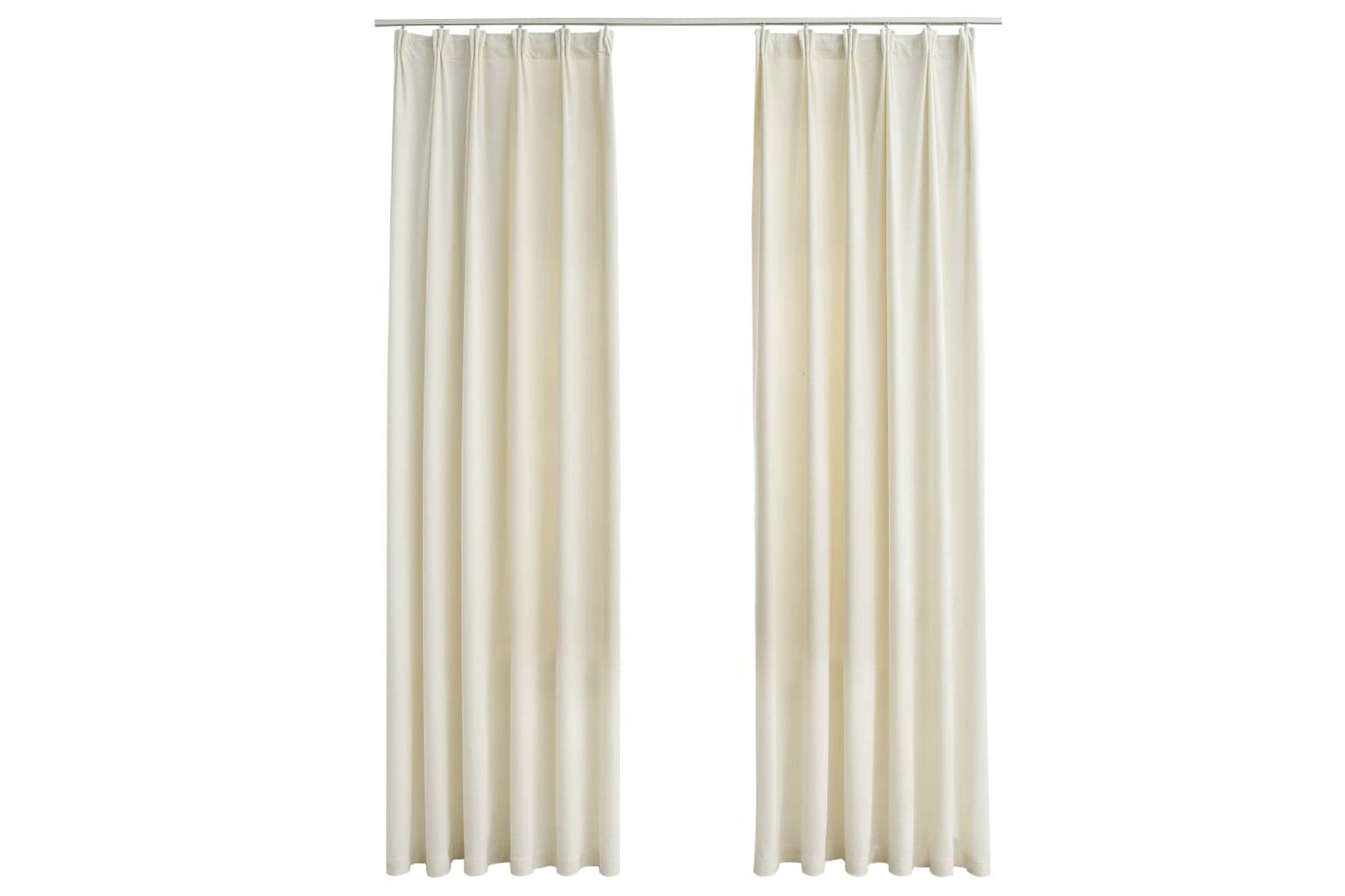 Be Basic Lystette gardiner med kroker 2 stk fløyel beige 140x175 cm -
