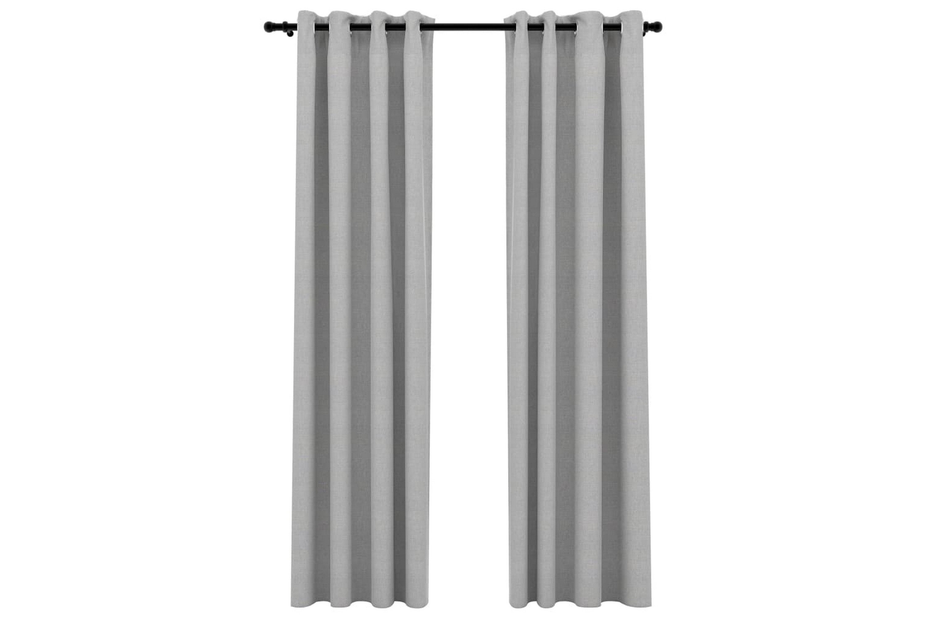 Be Basic Lystette gardiner med maljer og lin-design 2 stk 140x225 cm - Grå