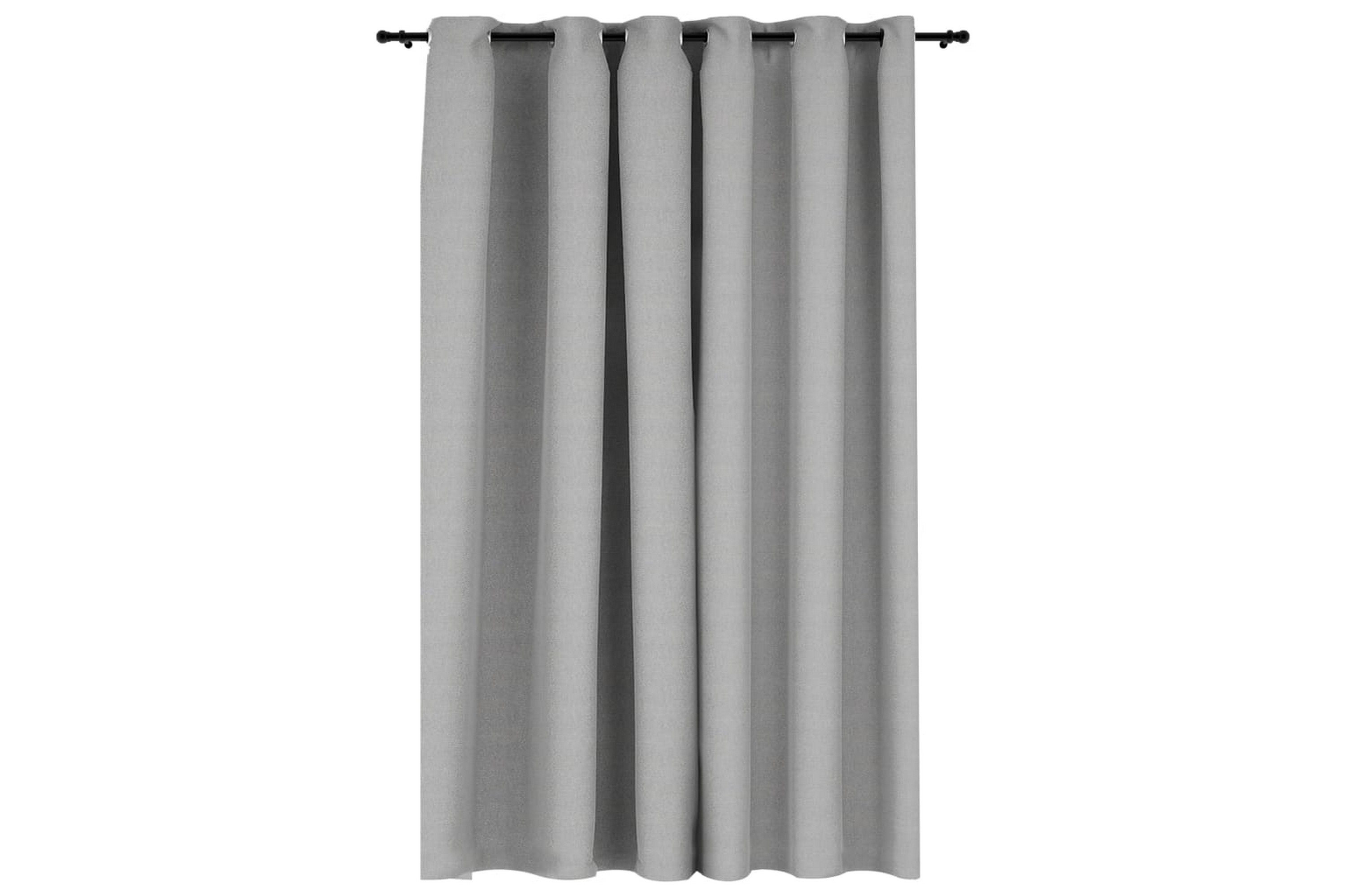 Be Basic Lystette gardiner med maljer og lin-design grå 290x245 cm - Grå