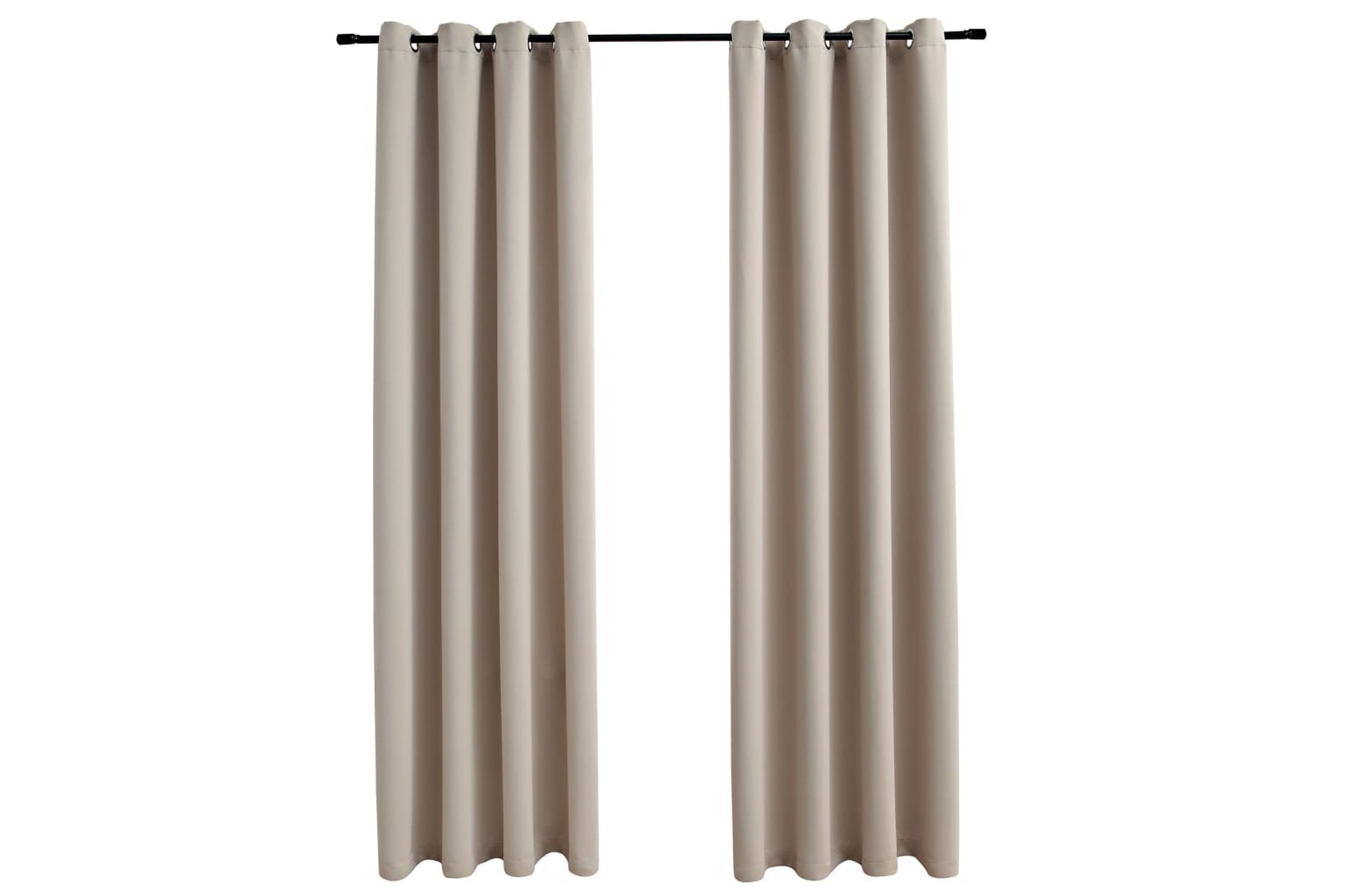 Be Basic Lystette gardiner med metallringer 2 stk beige 140x175 cm -
