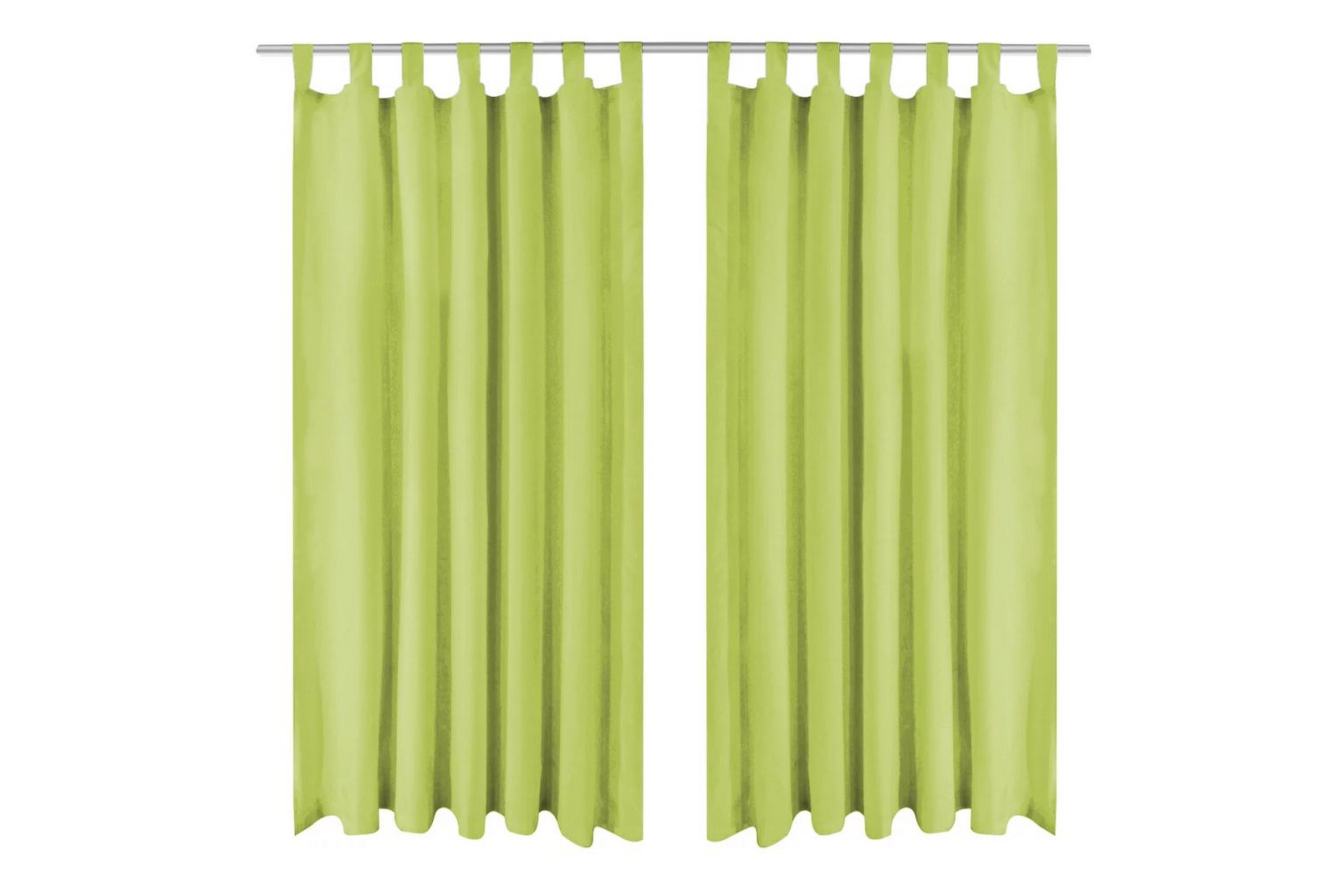 Be Basic Mikrosateng gardiner med hemper 2 stk 140x175 cm grønn - Grønn
