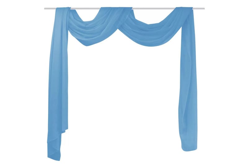 Florlett Voile Drapering Turkis 140 x 600 cm - Blå - Panelgardin