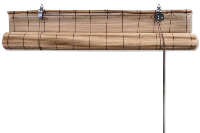 Rullegardiner 2 stk bambus 100x160 cm brun - Rullegardin