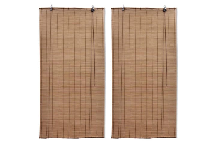 Rullegardiner 2 stk bambus brun 150 x 220 cm - Rullegardin