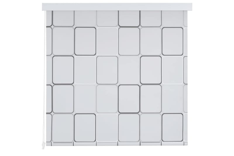 Dusjforheng 100x240 cm kvadrat - Hvit - Rullegardin