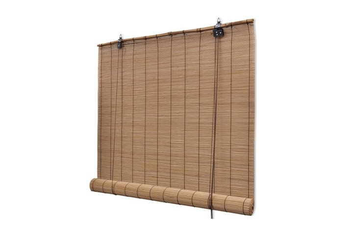 Rullegardiner 2 stk bambus 120x220 cm brun - Rullegardin