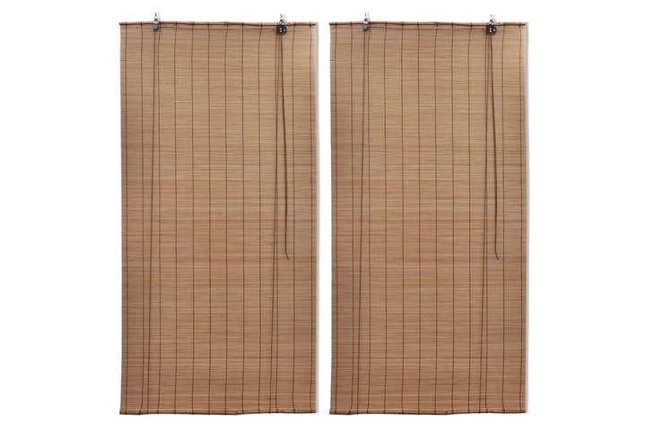 Rullegardiner 2 stk bambus 80x160 cm brun - Rullegardin
