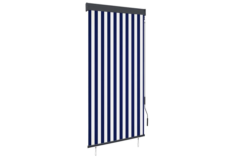 Utendørs rullegardin 100x250 cm blå og hvit - Rullegardin