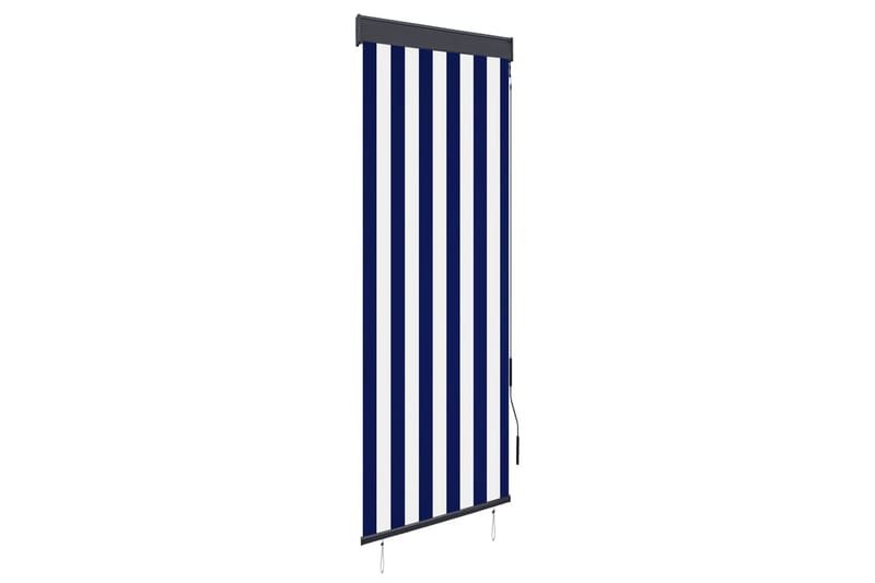 Utendørs rullegardin 60x250 cm blå og hvit - Rullegardin