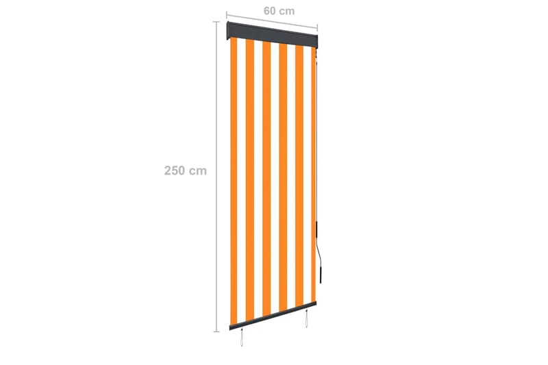 Utendørs rullegardin 60x250 cm hvit og oransje - Oransj - Rullegardin