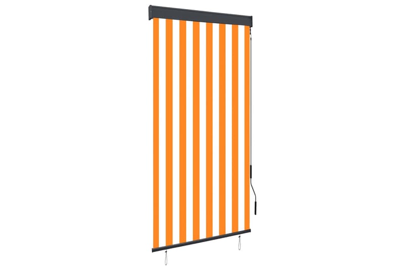Utendørs rullegardin 80x250 cm hvit og oransje - Rullegardin