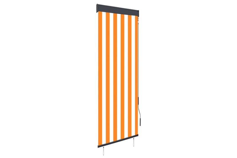 Utendørs rullegardin 60x250 cm hvit og oransje - Rullegardin