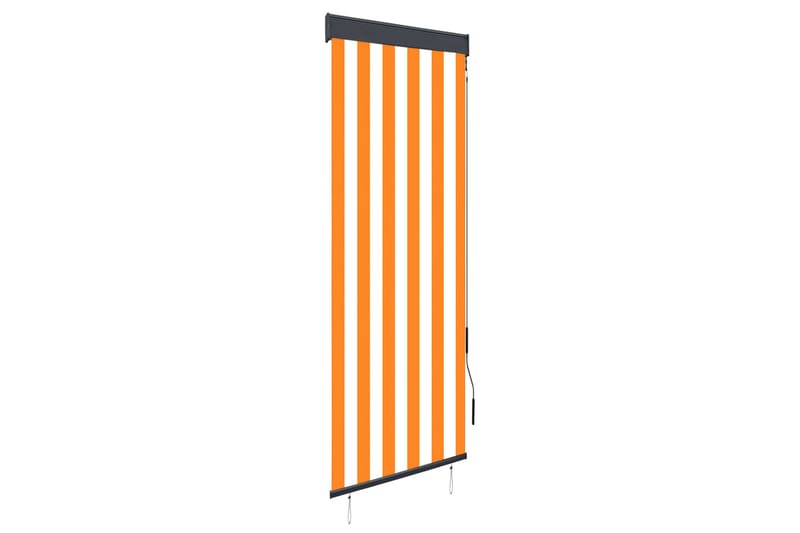 Utendørs rullegardin 60x250 cm hvit og oransje - Rullegardin
