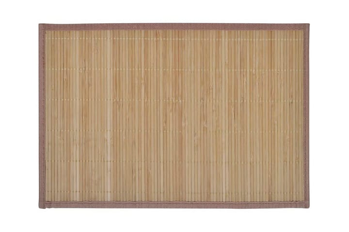 6 Bambus kuvertbrikker 30 x 45 cm, brun - Brun - Bordmatte - Kjøkkentekstiler - Bordbrikke