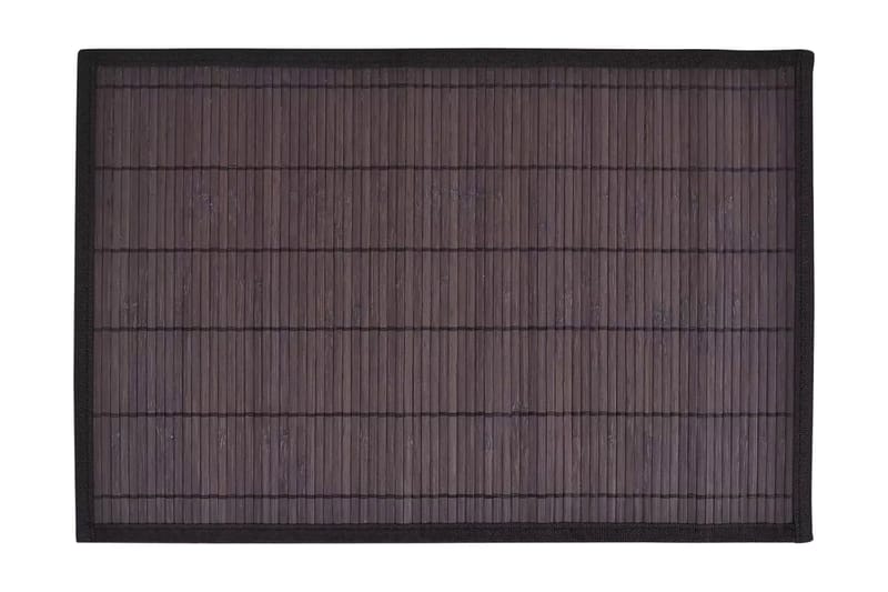 6 Bambus kuvertbrikker 30 x 45 cm, mørkebrun - Brun - Bordmatte - Bordbrikke - Kjøkkentekstiler