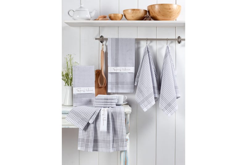 Vaskeklut Hedon 10-pk - Grå/Hvit - Baderomstekstiler - Håndklær