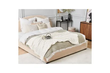 Pledd Alazeya Beige/gull, 130x180 cm - Beige/gull, 130x180 cm - Tekstiler & tepper - Tepper & pledd