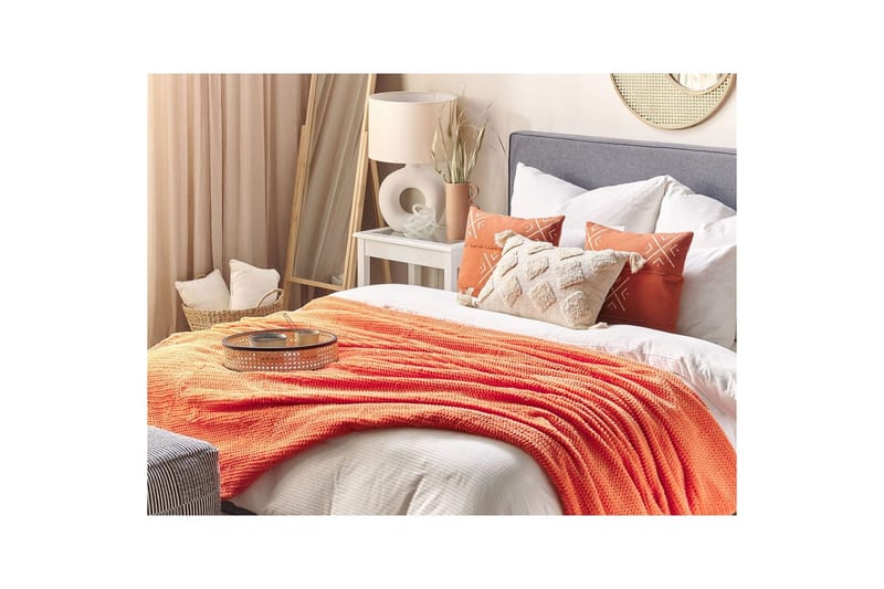 Pledd Bjas Oransje, 200x220 cm - Oransje, 200x220 cm - Tekstiler & tepper - Tepper & pledd