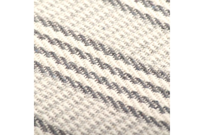 Pledd bomull stripetmønster 125x150 cm grå og hvit - Grå - Tepper & pledd