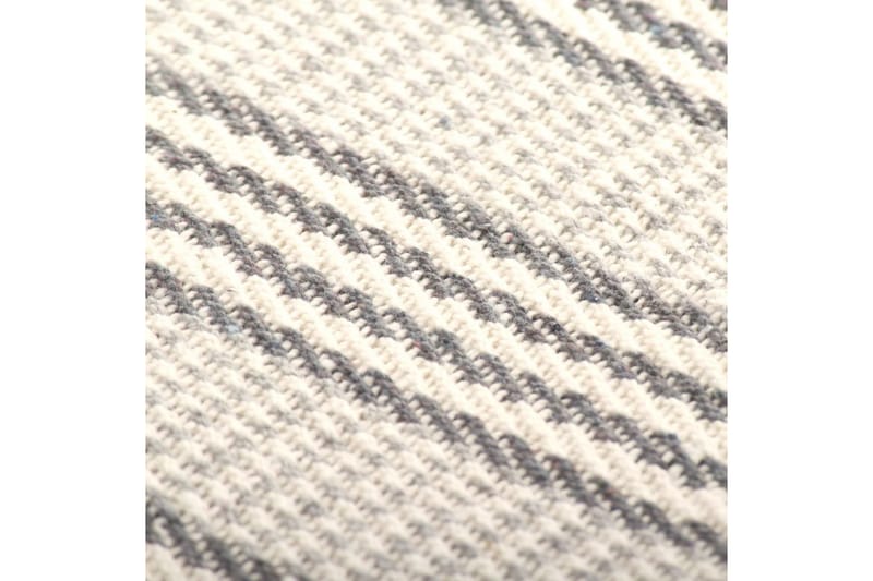 Pledd bomull stripetmønster 160x210 cm grå og hvit - Grå - Tepper & pledd