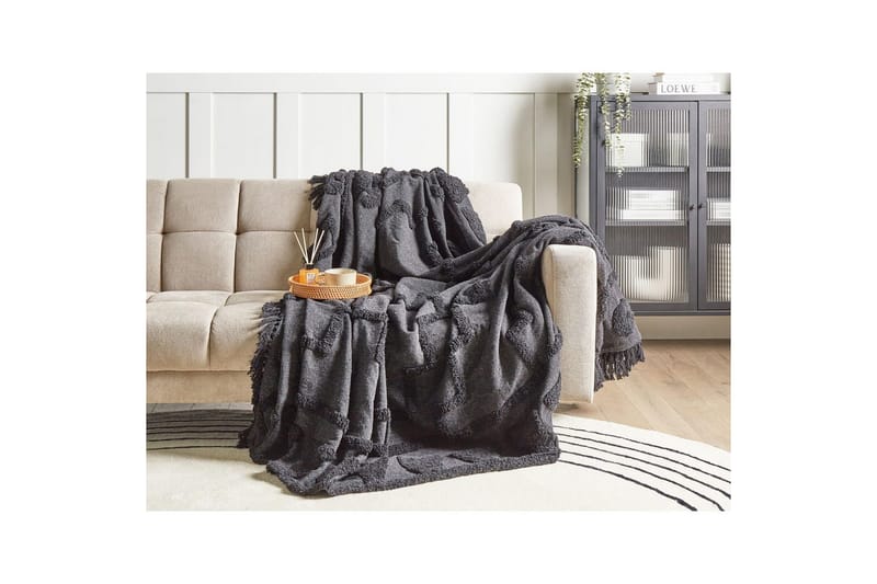 Pledd Chack Gr�å/svart, 220x240 cm - Grå/svart, 220x240 cm - Tekstiler & tepper - Tepper & pledd