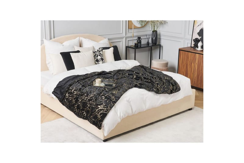 Pledd Godavari Svart/gull, 130x180 cm - Svart/gull, 130x180 cm - Tekstiler & tepper - Tepper & pledd