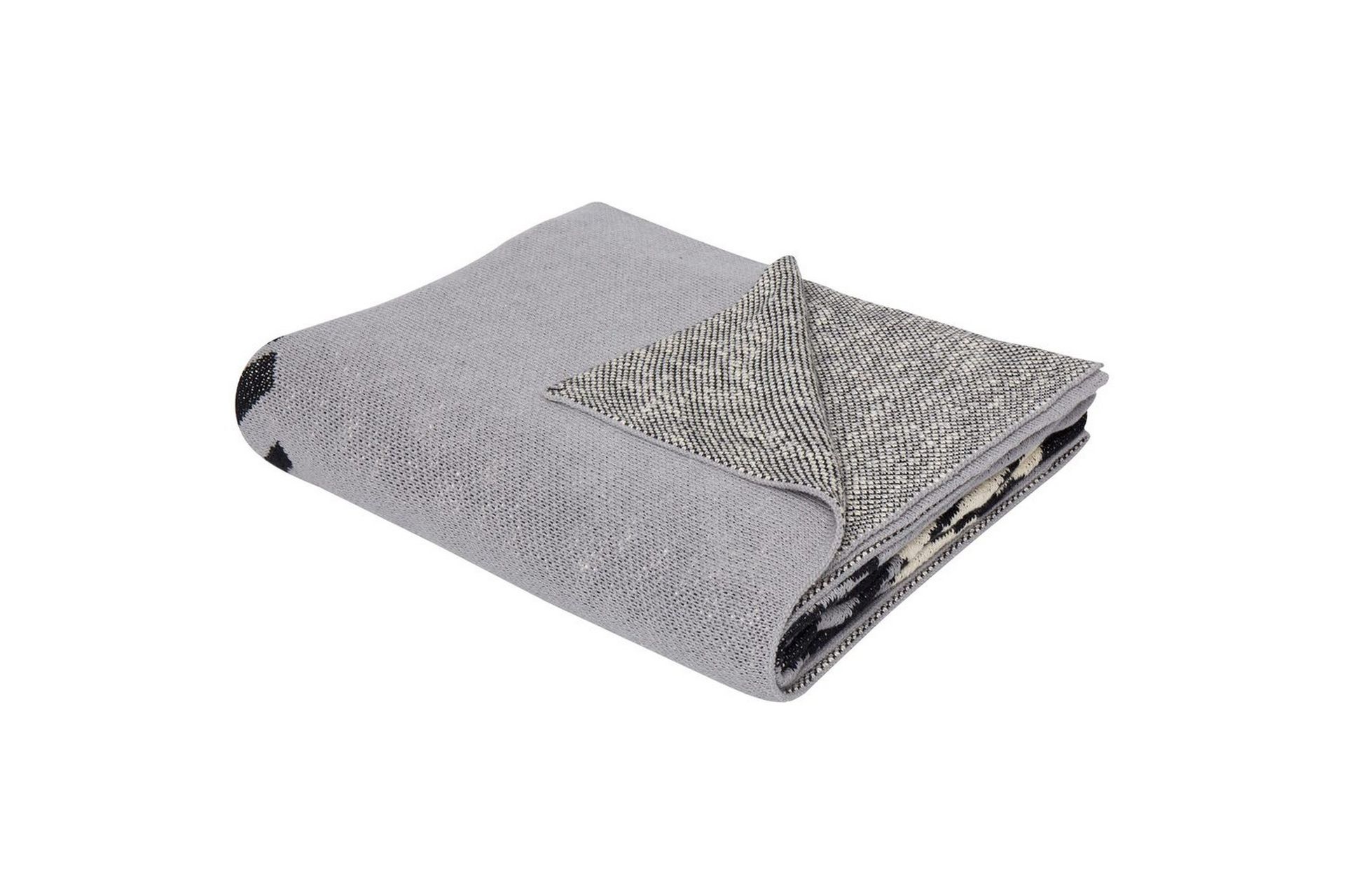 Pledd Grå Bomull 130 x 170 cm Løvemotiv Moderne design Sengeteppe Barnepledd Barnerom Soverom