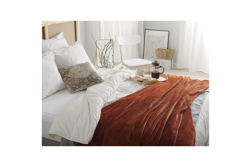 Pledd Saitler Brun, 200x220 cm - Brun, 200x220 cm - Tekstiler & tepper - Tepper & pledd