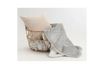 Pledd Sherpa 130 x 170 cm - Grå - Tekstiler & tepper - Tepper & pledd