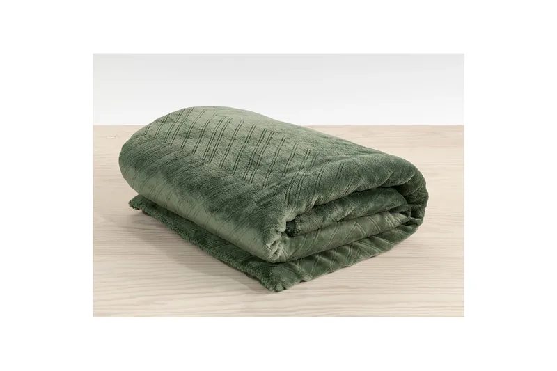 Pledd Sherpa 130 x 170 cm - Grønn - Tekstiler & tepper - Tepper & pledd