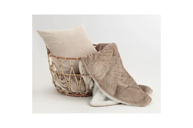 Pledd Sherpa 130 x 170 cm - Lin - Tekstiler & tepper - Tepper & pledd